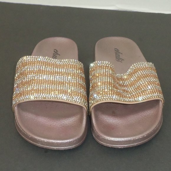 Women's Chulis Faux Sparkle Slide Sandals Size 38 - Picture 1 of 5